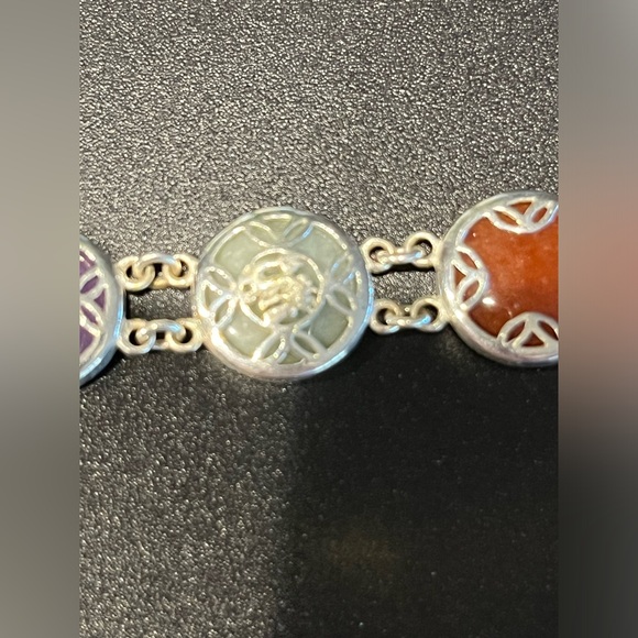925 Sterling Silver Jadeite Bracelet - Picture 6 of 10